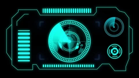 Futuristic earth HUD Interface Screen and Data Display animation Stock Footage 321194308