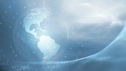 Futuristic earth planet with binary numbers background Stock Footage 148243670