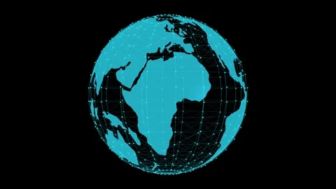 Futuristic Earth Rotating Animation. Seamless Loop. Technology Background. 4K Stock Footage 282023297