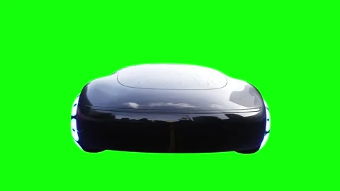 Futuristic, electric black car  4K green screen isolate. Stock Footage 336024017