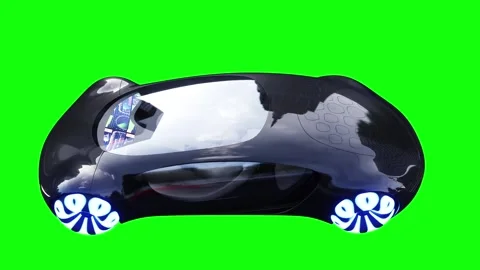 Futuristic, electric black car  4K green screen isolate. Stock Footage 336024023