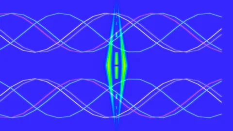 Futuristic electric blue wave pattern connecting data network background an.. Stock Footage 339773326