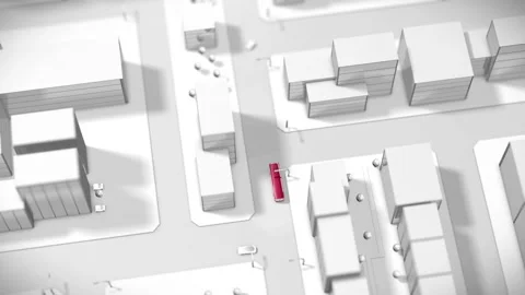 Futuristic Electric Bus Driving Through Modern Urban Streets Stock Footage 293141809