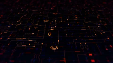 Futuristic Electronic Circuit Schematic Motion Background Stock-Footage 338007138