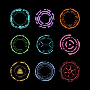 Futuristic elements Hud. Callout bar, modern digital info boxes layout. Abstract Stock Illustration