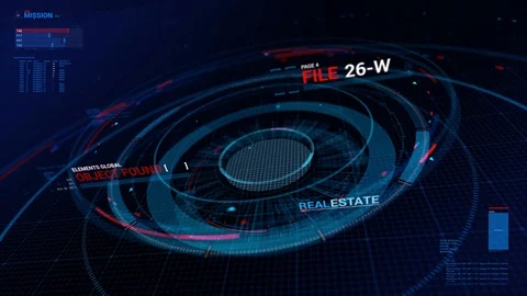 Futuristic elements HUD user interface 4k - Circle Stock Footage 122759031