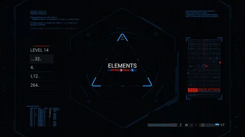 Futuristic elements HUD user interface 4k - DDOS Stock Footage 122759033