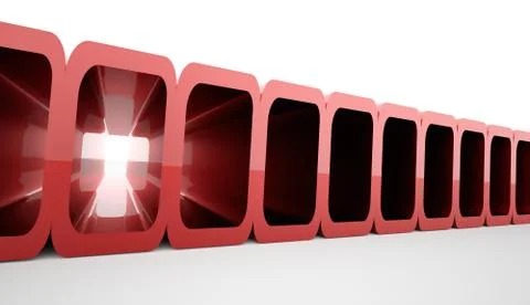 Futuristic elements rendered red Stock Illustration