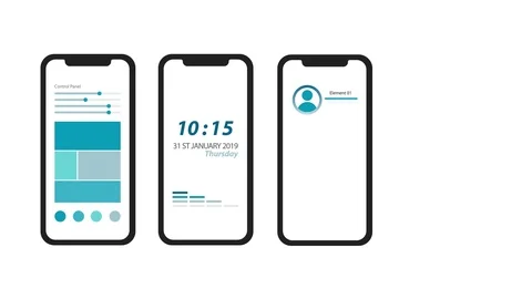 Futuristic elements, visualization of the interface edge-to-edge smartphone 스톡 동영상 102359069