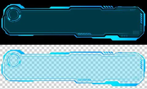 Futuristic Empty Screen Frame with Neon Blue Sci Fi Digital Interface and Empty  Stock Illustration