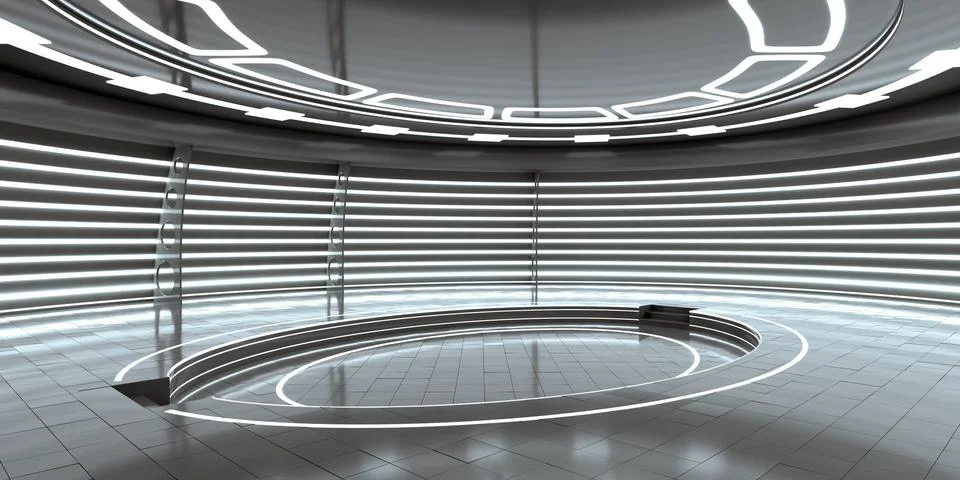 Futuristic empty stage. 3d rendering イラスト素材