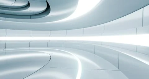 Futuristic Empty Stage Alien Ship Modern Future Background Technology Sci-Fi  스톡 일러스트