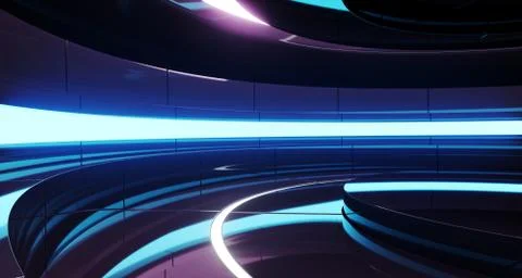 Futuristic Empty Stage Alien Ship Modern Future Background Technology Sci-Fi  스톡 일러스트