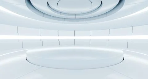 Futuristic Empty Stage Alien Ship Modern Future Background Technology Sci-Fi  Stock Illustration