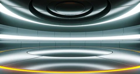 Futuristic Empty Stage Alien Ship Modern Future Background Technology Sci-Fi  Stock Illustration