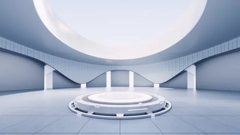 Futuristic empty stage background with modern architecture and clean design.. Stock Footage 332315274