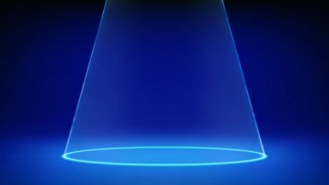 Futuristic empty stage studio. Laser spotlight. Blue background for products Stock Illustration