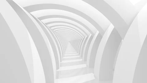 Futuristic empty white corridor Stock Footage 277205900