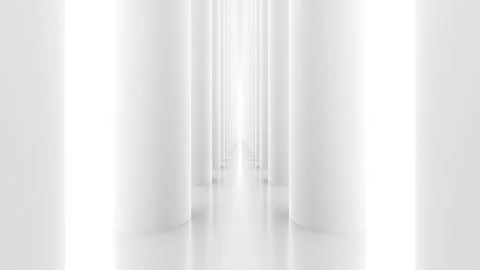 Futuristic empty white corridor Stock Footage 277205958
