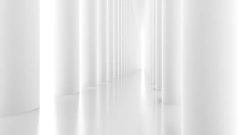 Futuristic empty white corridor Stock Footage 277205992