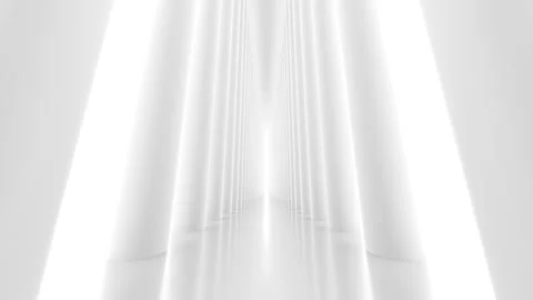 Futuristic empty white corridor Stock Footage 277206042
