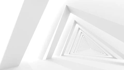 Futuristic empty white corridor Stock Footage 277206097