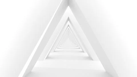 Futuristic empty white corridor Stock Footage 277206223