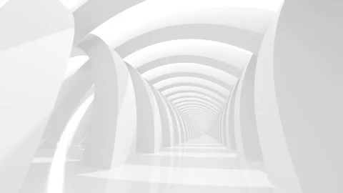 Futuristic empty white corridor Stock Footage 277206401