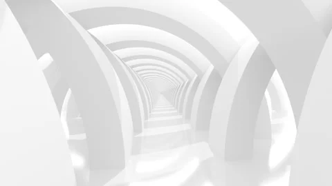Futuristic empty white corridor Stock Footage 277206441