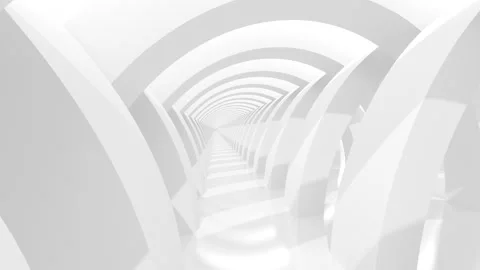 Futuristic empty white corridor Stock Footage 277206486