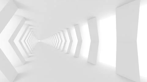 Futuristic empty white corridor Stock Footage 277206520