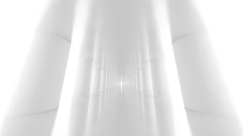 Futuristic empty white corridor Stock Footage 277206689