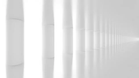 Futuristic empty white corridor Stock Footage 277206720
