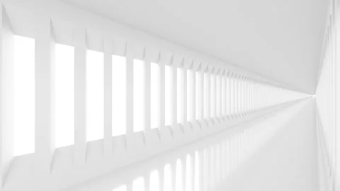 Futuristic empty white corridor Stock Footage 277206750