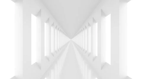 Futuristic empty white corridor Stock Footage 277206792