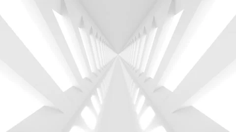 Futuristic empty white corridor Stock Footage 277207050