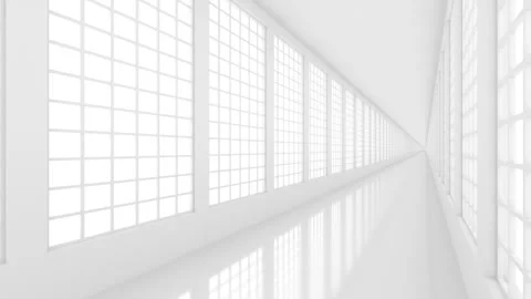 Futuristic empty white corridor Stock Footage 277207148