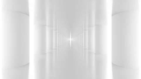 Futuristic empty white corridor Stock Footage 277207207