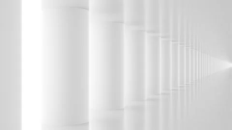Futuristic empty white corridor Stock Footage 277207248