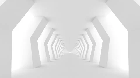 Futuristic empty white corridor Stock Footage 277207276