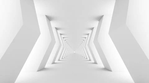Futuristic empty white corridor Stock Footage 277207351