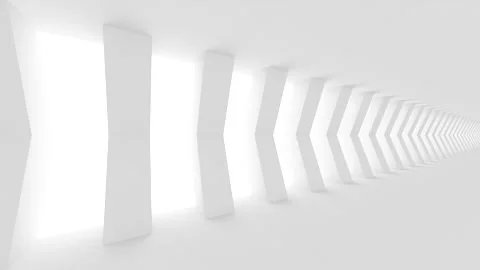 Futuristic empty white corridor Stock Footage 277207385