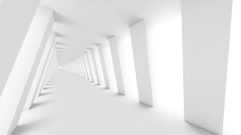 Futuristic empty white corridor Stock Footage 277207498