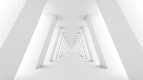 Futuristic empty white corridor Stock Footage 277207531