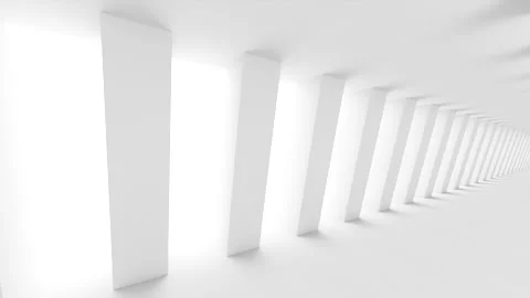 Futuristic empty white corridor Stock Footage 277207565