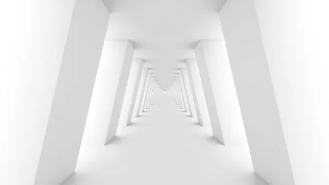 Futuristic empty white corridor Stock Footage 277207640
