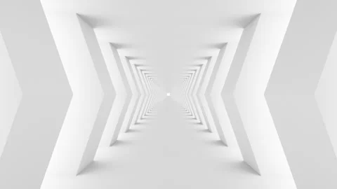 Futuristic empty white corridor Stock Footage 277207892
