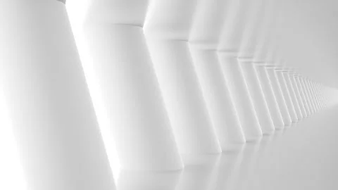 Futuristic empty white corridor Stock Footage 277207923