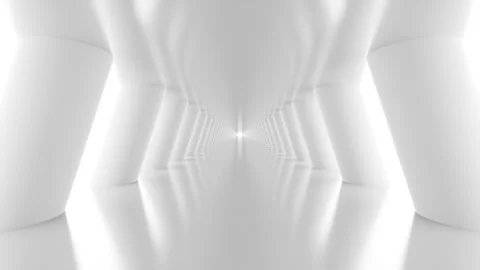 Futuristic empty white corridor Stock Footage 277207935