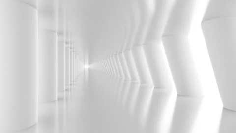 Futuristic empty white corridor Stock Footage 277207949